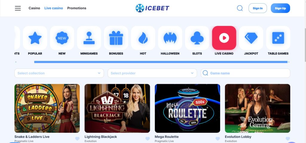 Live Casino  IceBet